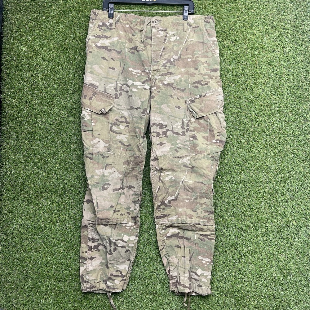 Army Pants Mens Large Regular Work Camo Insect Shield Guard Cargo Perimeter 4355